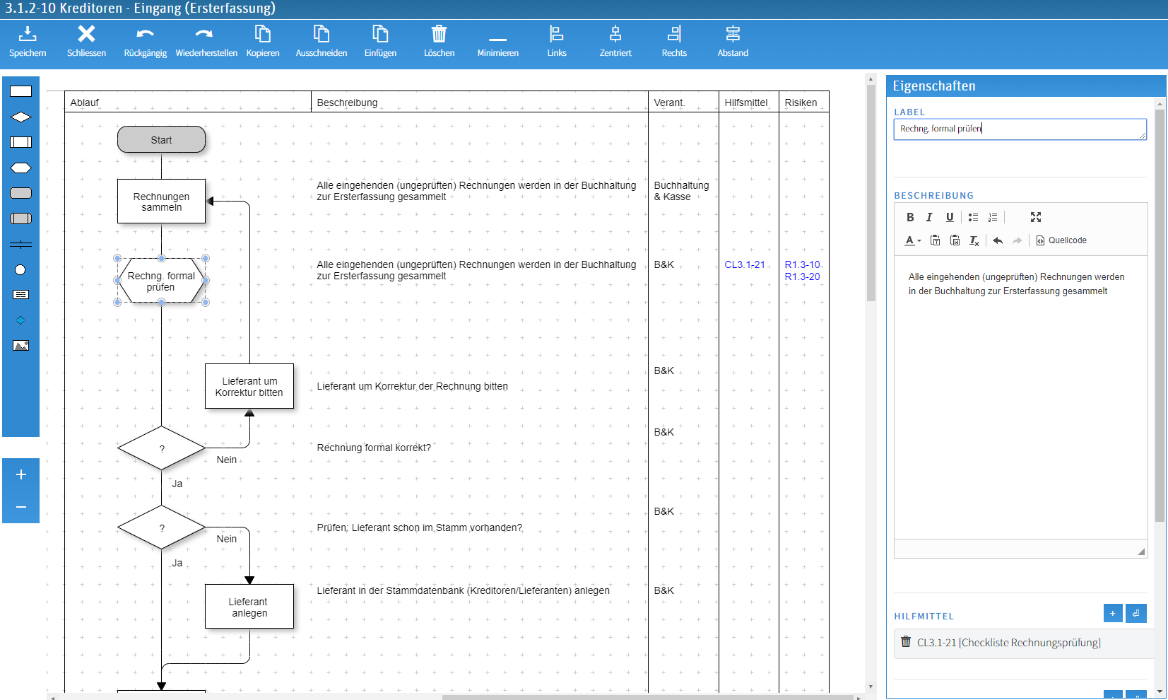 Process modeling in the QM Pilot Editor
